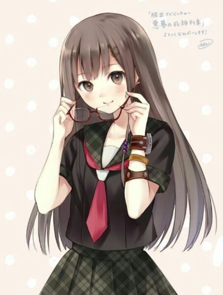 ảnh anime nữ đeo kính dễ thương xinh đẹp