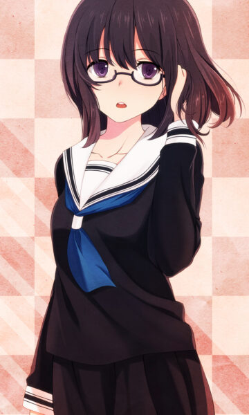ảnh anime nữ đeo kính quá đáng yêu