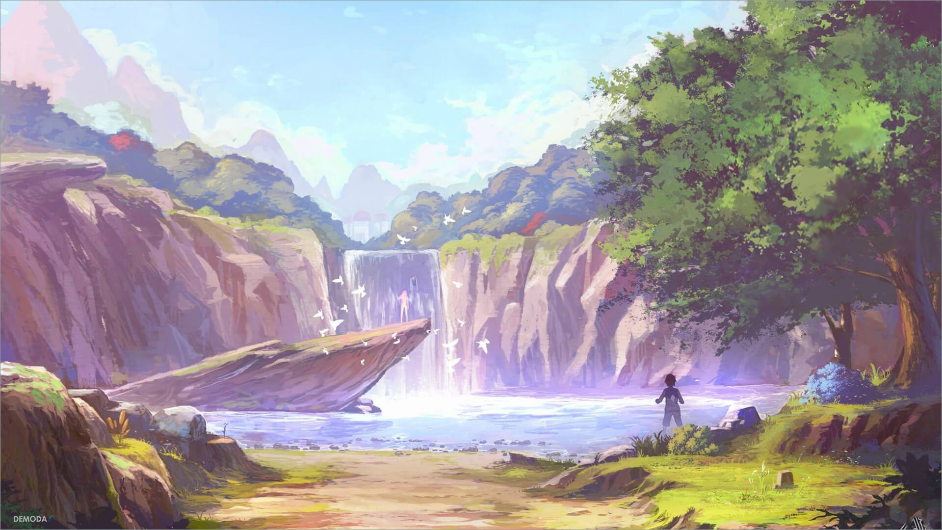 Hình nền anime phong cảnh hoa anh đào tuyệt đẹp  DYB