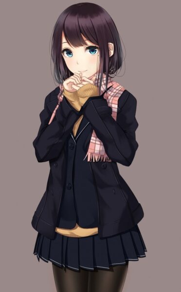 Ảnh Anime tóc đen nữ đáng yêu