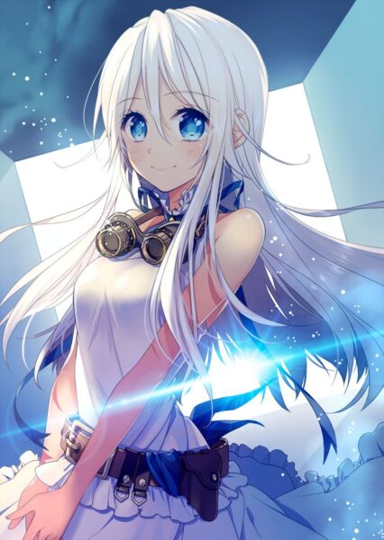 ảnh anime tóc trắng nhẹ nhàng dễ thương