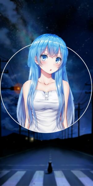 ảnh anime tóc xanh xinh đẹp