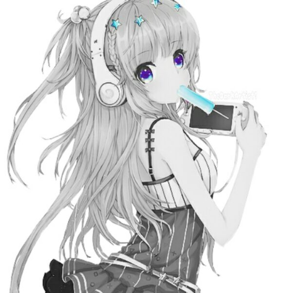 Ảnh Anime Trắng Đen dễ thương