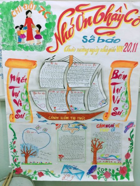 ảnh báo tường nhớ ơn thầy cô