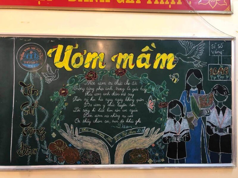 ảnh báo tường vẽ trên bảng siêu đẹp