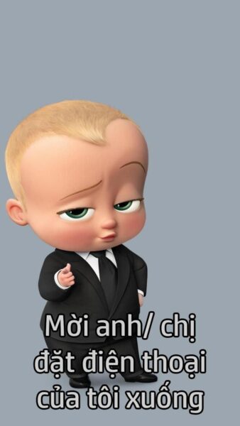 Ảnh bỏ điện thoại tao xuống Boss Baby