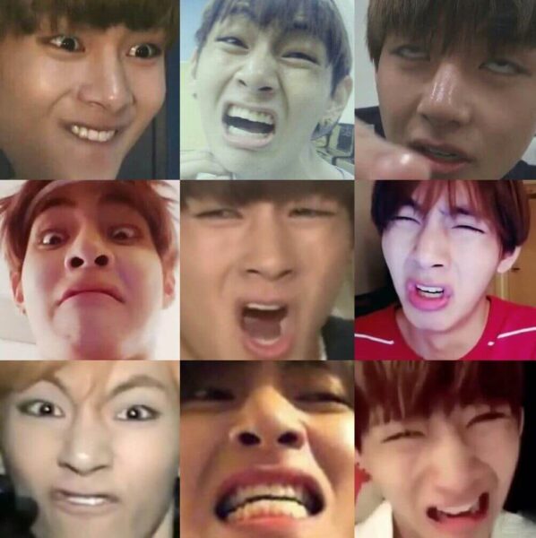 Hình ảnh BTS về khuôn mặt hài hước của V