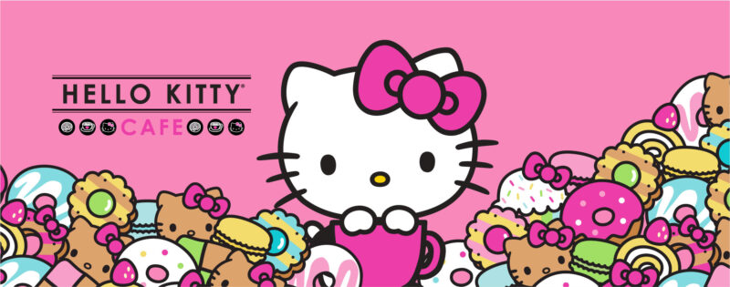 bảng hiệu quán cà phê hình ảnh hello kitty