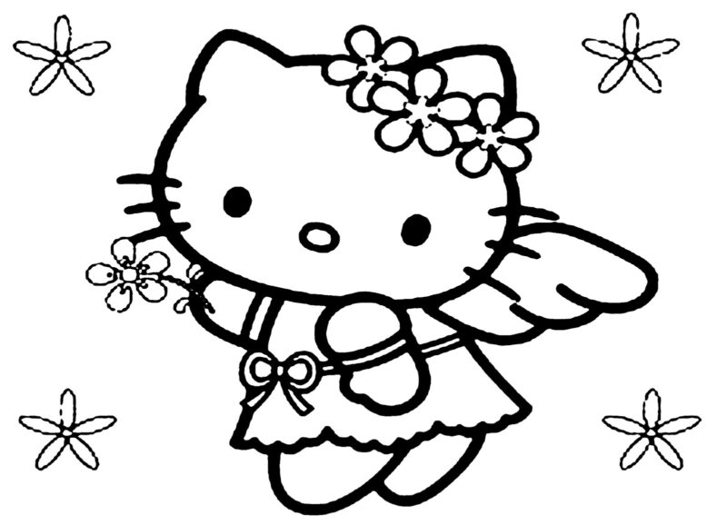 hình ảnh hello kitty để tô màu