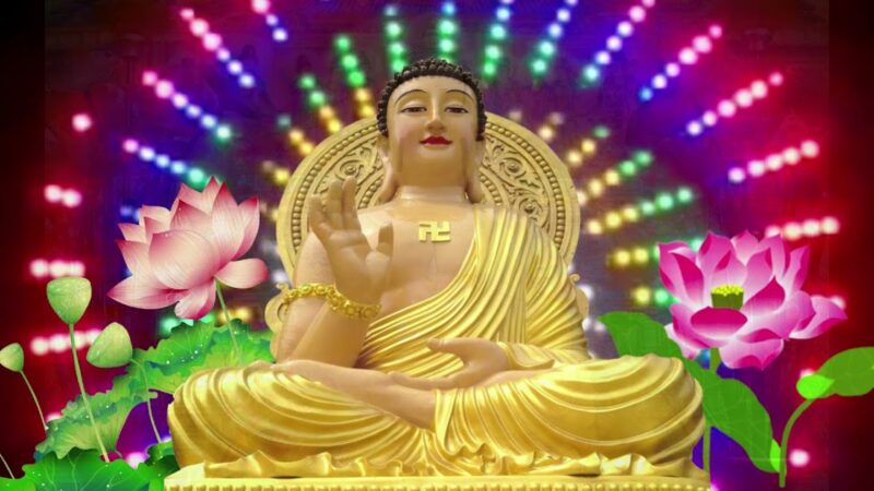 Ảnh Phật Di Đà tọa trên đài Sen