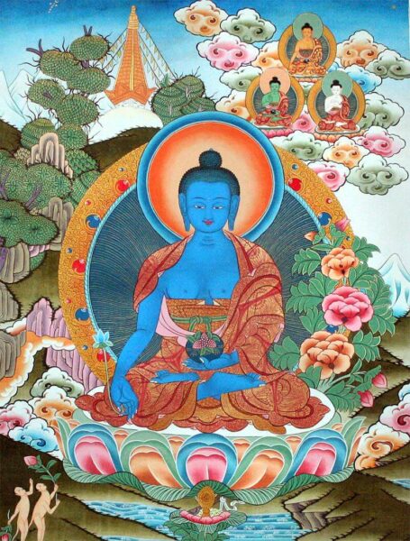 ảnh phật dược sư dùng để treo tường cầu may mắn