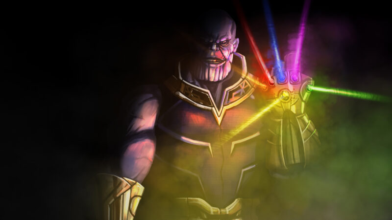ảnh Thanos và chiếc găng tay vô cực