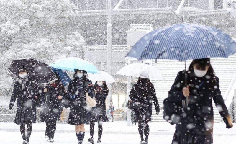 Hình ảnh tuyết rơi ở Nhật Bản