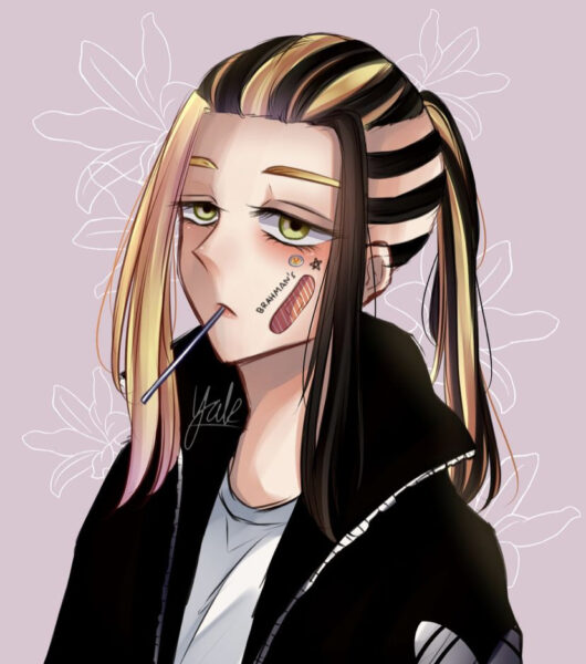 Ảnh Wakasa có vết thương trên mặt