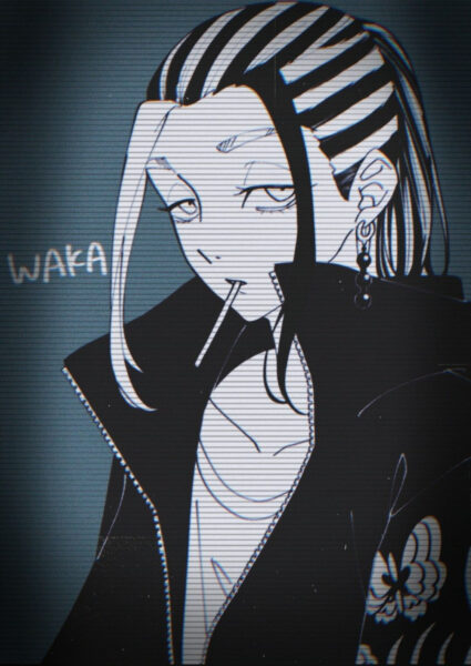 Ảnh Wakasa đen trắng trong phim