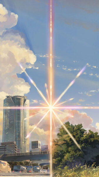 Ảnh Your Name tia sáng lấp lánh giữa thành phố