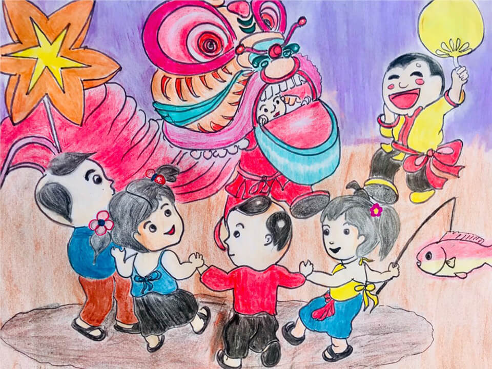 50 Hình vẽ tranh đề tài lễ hội trung thu đơn giản dễ dàng nhất  Trường  THPT Diễn Châu 2  Nghệ An