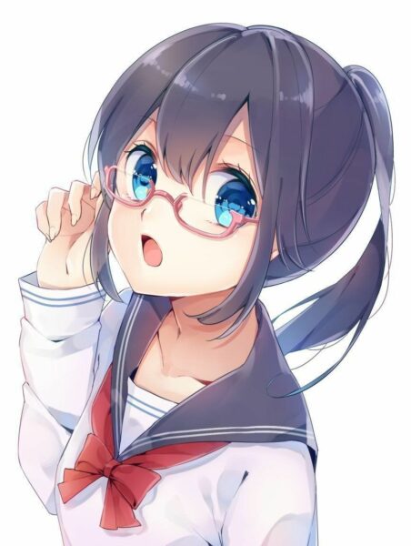 Hình ảnh anime nữ đeo kính đáng yêu nhất