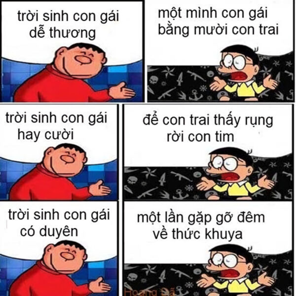 Hình ảnh chế Doremon - trời sinh con gái