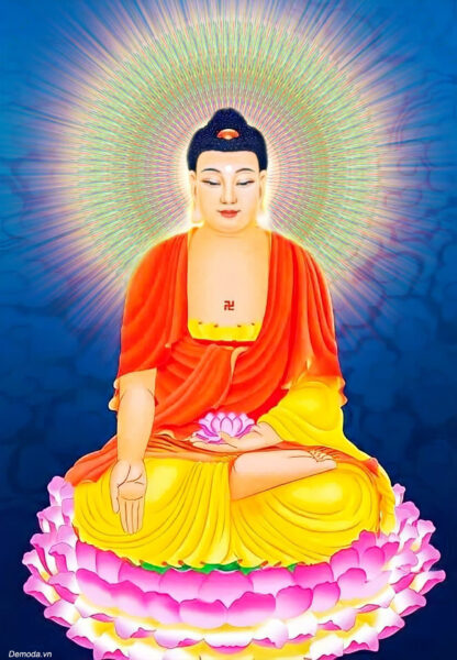 Hình ảnh Phật A Di Đà tọa trên đài Sen
