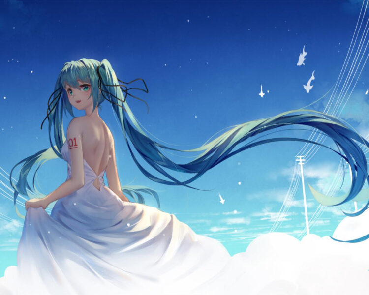 Hình anime tóc xanh đẹp dễ thương