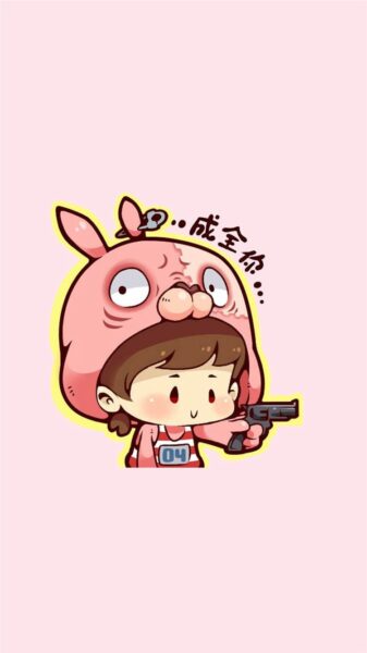 Hình avatar nữ nền hồng