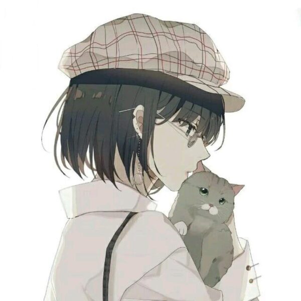 Hình avatar nữ ôm mèo