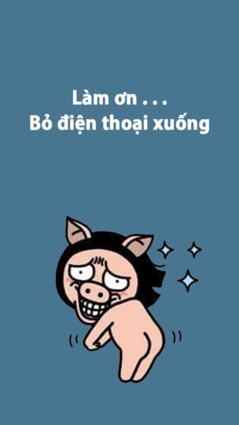 Hình nền bá đạo heo hồng có tóc