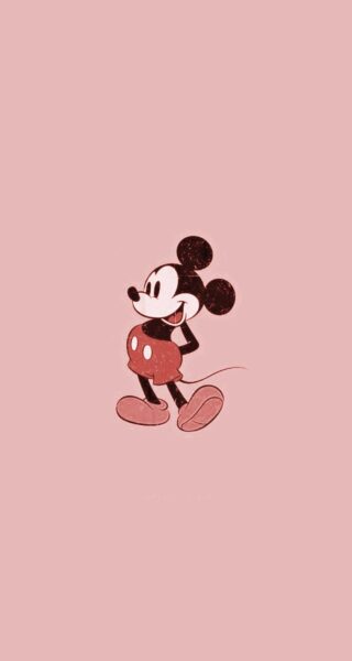 hình nền chuột Mickey nền hồng