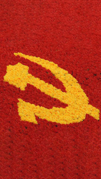 Hình nền cờ Đảng cho điện thoại từ hoa tươi