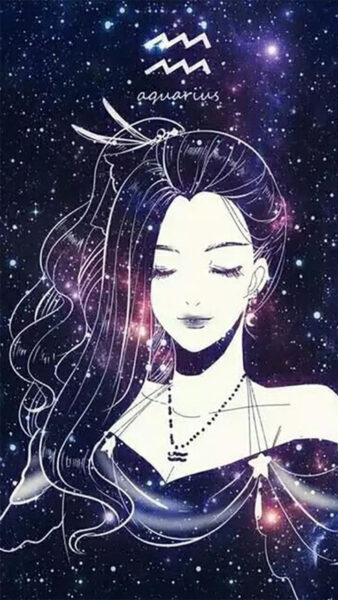 Hình nền cung hoàng đạo bảo bình bằng cô gái