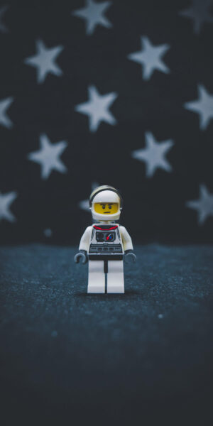 Hình nền phi hành gia cute Lego màu trắng