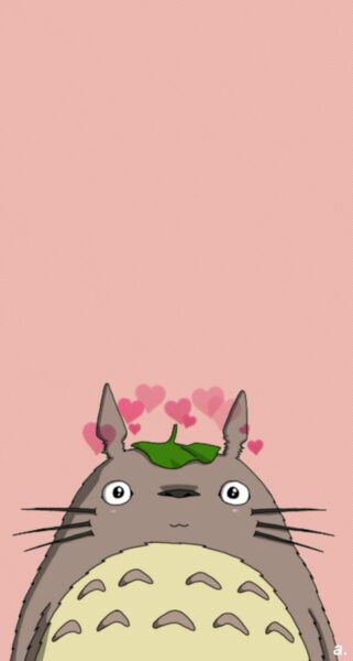 Hình nền Totoro trên nền hồng