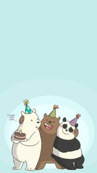 Hình nền We Bare Bear chúc mừng sinh nhật