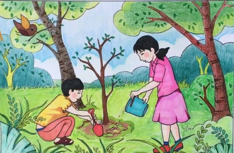 hướng dẫn vẽ tranh vì môi trường tương lai đẹp