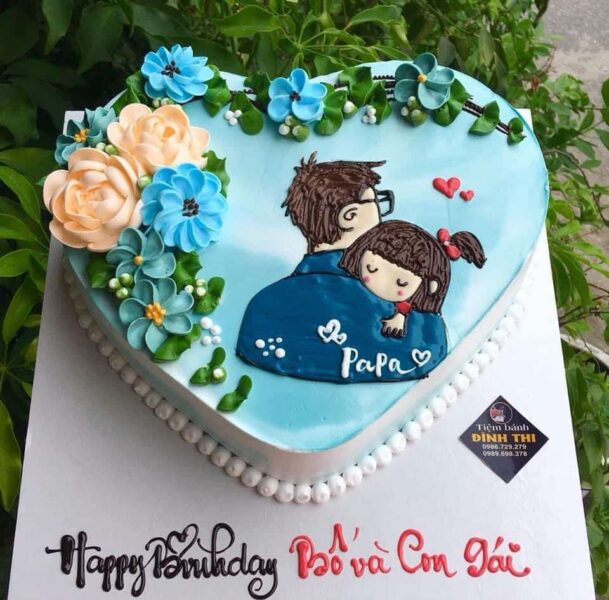 Mẫu bánh sinh nhật cho bố và con gái đẹp nhất