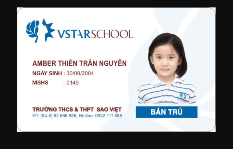 mẫu thẻ học sinh mầm non quốc tế