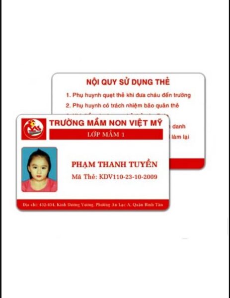 mẫu thẻ học sinh mầm non Việt Mỹ