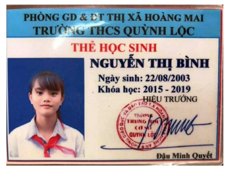 mẫu thẻ học sinh nữ có ảnh
