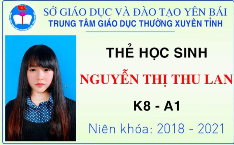 mẫu thẻ học sinh nữ xinh đẹp