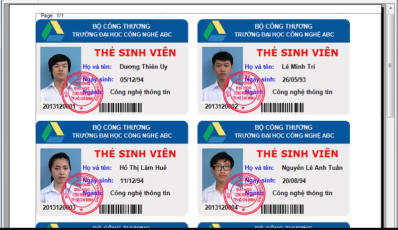 mẫu thẻ học sinh trường công nghệ