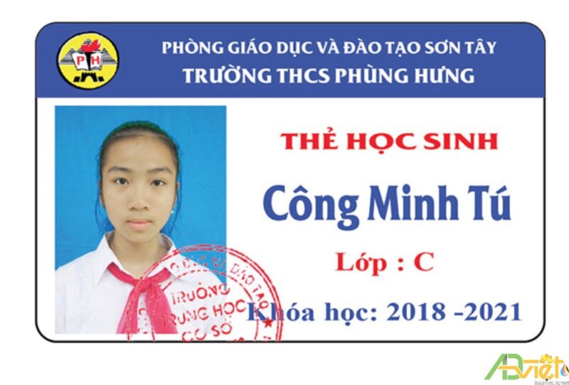mẫu thẻ học sinh trường phùng hưng