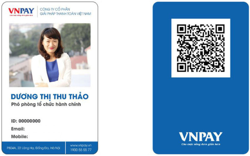 mẫu thẻ nhân viên có mã QR