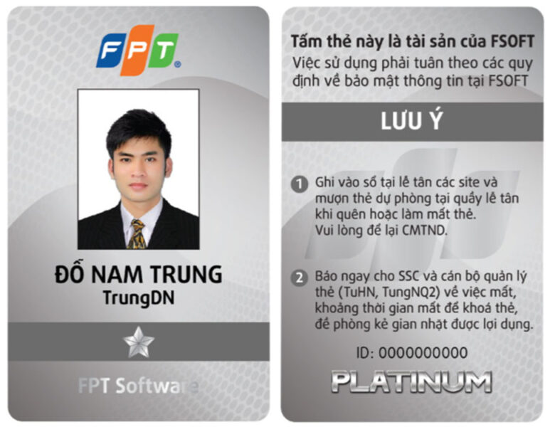 Mẫu thẻ nhân viên FPT