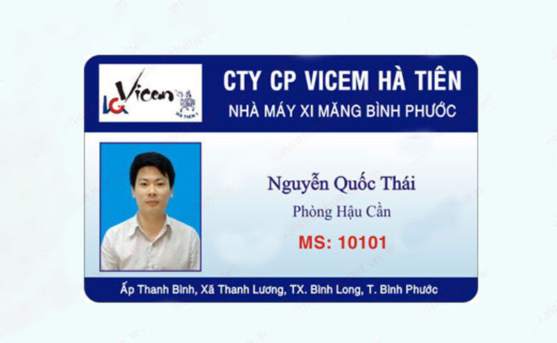 Mẫu thẻ nhân viên nhà máy xi măng