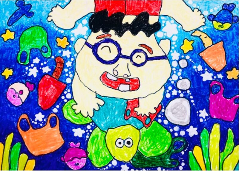 Tranh vẽ bảo vệ môi trường đửng xả rác ra biển