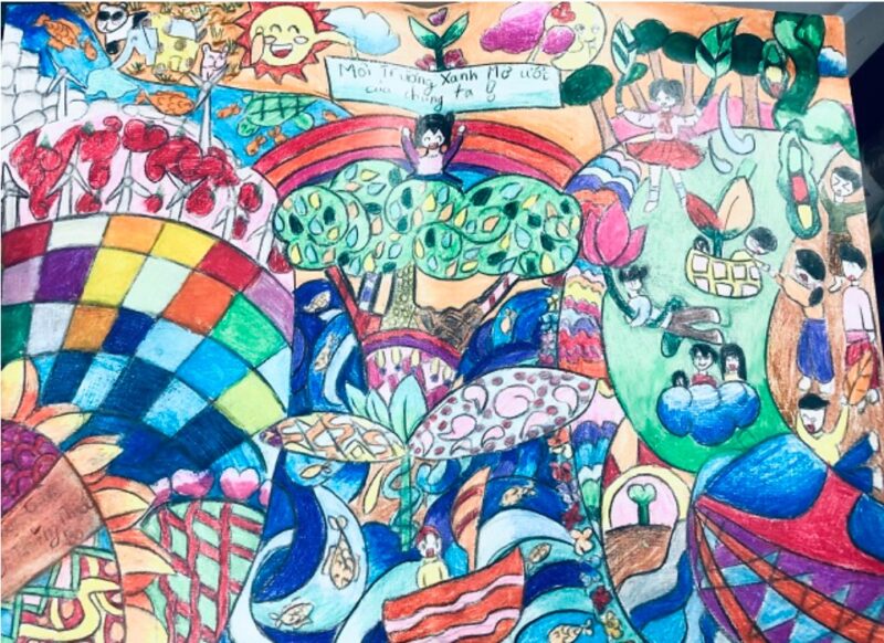 Tranh vẽ bảo vệ môi trường xanh sạch đẹp