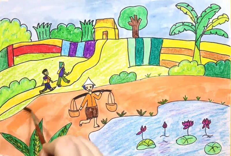 Tranh vẽ cuộc sống tươi đẹp quanh em