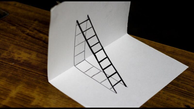 Tranh vẽ đề tài 3D cầu thang