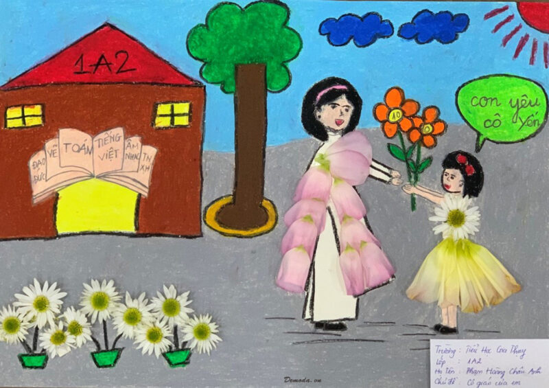 Tranh vẽ đẹp đơn giản của học sinh